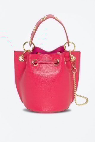 Sac seau en cuir Eden - Fuchsia