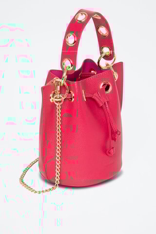 Sac seau en cuir Eden - Fuchsia