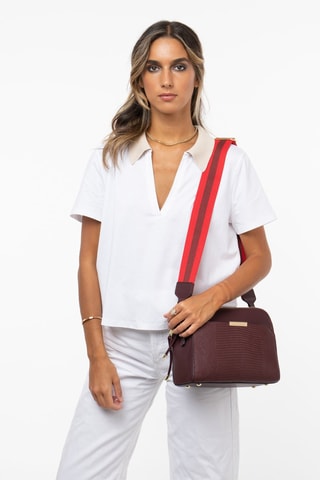 Sac bandoulière en cuir Emilie - Violet