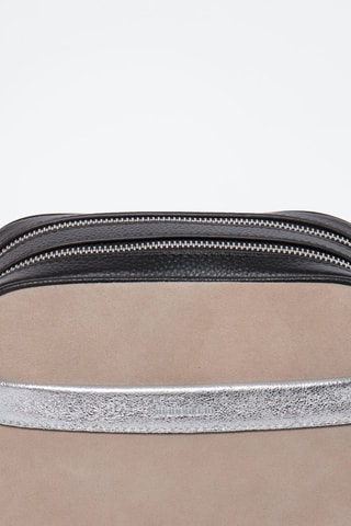 Sac bandoulière en cuir Rosine - Noir et beige