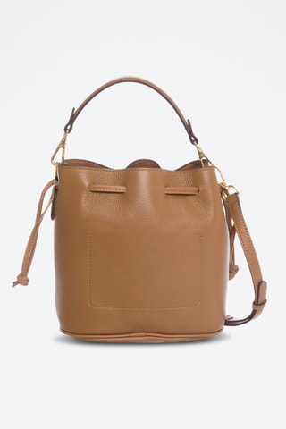 Sac seau en croûte de cuir Virgin - Marron