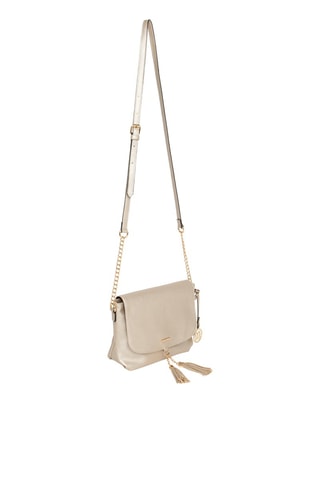 Sac bandoulière Mareva - Noir, beige et doré