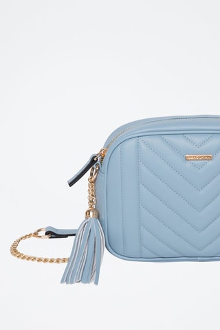 Sac bandoulière en croûte de cuir Arion - Bleu