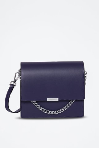 Sac bandoulière en cuir Lisa - Bleu marine