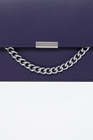 Sac bandoulière en cuir Lisa - Bleu marine