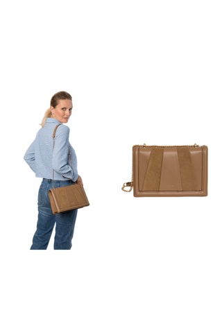 Sac bandoulière en cuir Vered - Taupe