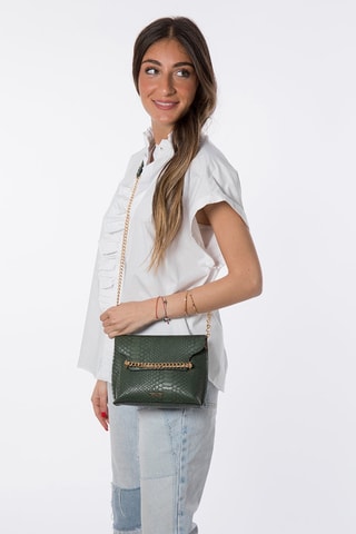 Sac bandoulière Alexis - Noir, vert et doré
