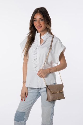 Sac bandoulière Alexis - Noir, beige et doré