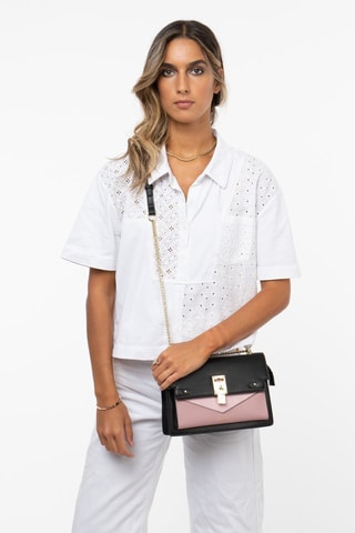 Sac bandoulière en cuir Simone - Noir