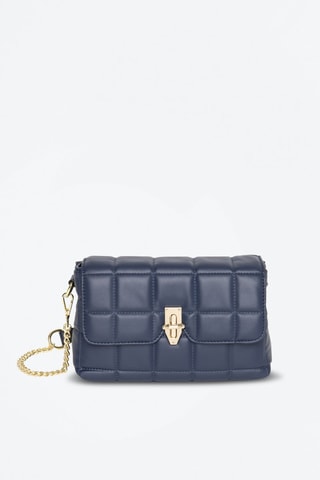 Sac bandoulière en cuir Fleurus - Bleu marine