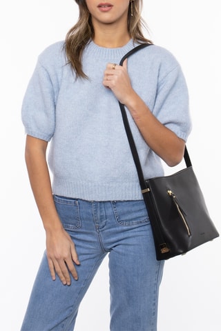 Sac bandoulière en cuir Sonny - Noir