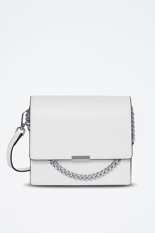 Sac bandoulière en croûte de cuir Lisa - Blanc