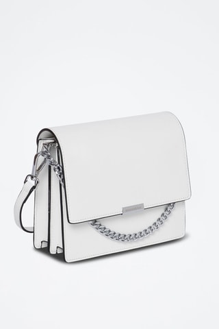 Sac bandoulière en croûte de cuir Lisa - Blanc