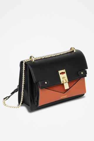 Sac bandoulière en cuir Simone - Noir et miel