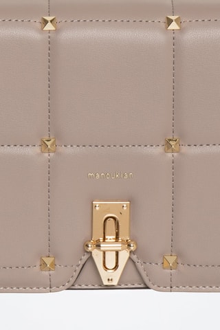 Sac bandoulière en cuir Peline - Taupe clair