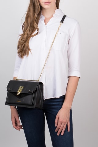 Sac bandoulière en cuir Simone - Noir