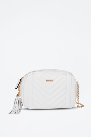 Sac bandoulière en croûte de cuir Arion - Blanc