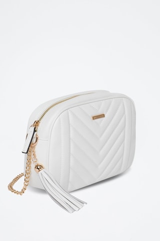 Sac bandoulière en croûte de cuir Arion - Blanc