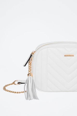 Sac bandoulière en croûte de cuir Arion - Blanc