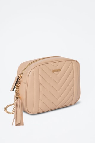 Sac bandoulière en croûte de cuir Arion - Beige