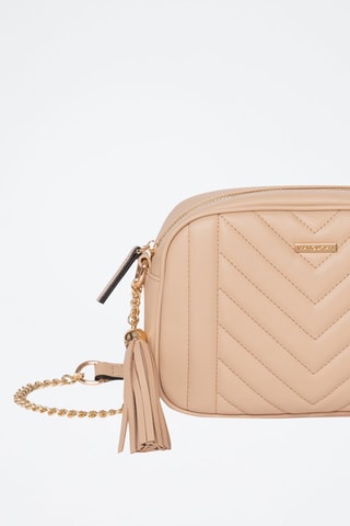 Sac bandoulière en croûte de cuir Arion - Beige