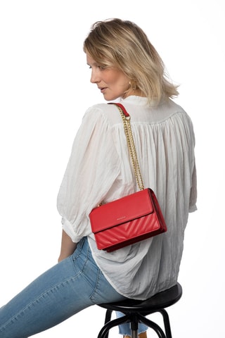 Sac bandoulière en cuir Oriole - Rouge