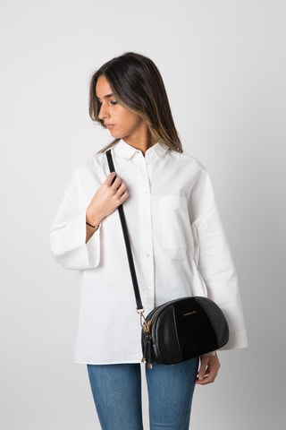 Sac bandoulière en cuir Elvis - Noir