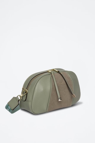 Sac bandoulière en cuir Elvis - Blanc, vert et doré