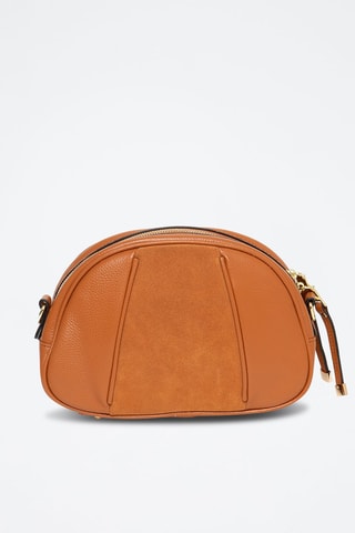 Sac bandoulière en cuir Elvis - Marron et doré
