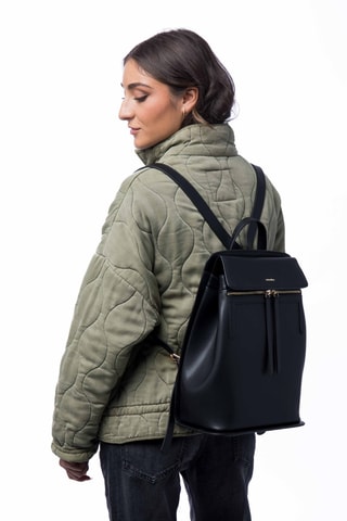 Sac à dos en cuir Vic - Noir