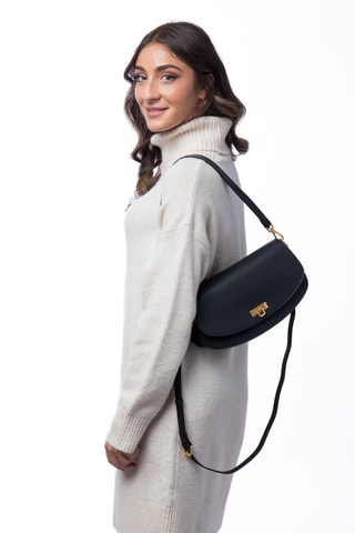 Sac porté épaule en cuir Clorys - Noir