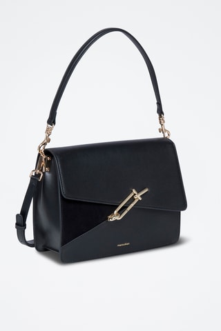 Sac porté épaule en cuir Maureen - Noir
