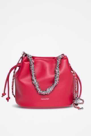 Sac seau en cuir Maguy - Rouge
