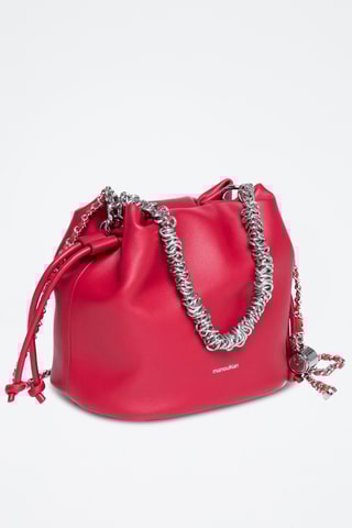 Sac seau en cuir Maguy - Rouge