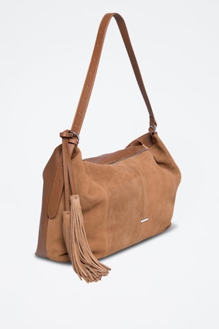 Sac porté épaule en cuir Nili - Marron