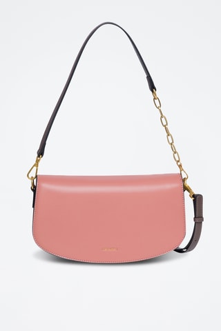 Sac porté épaule en cuir Clorys - Rose poudré
