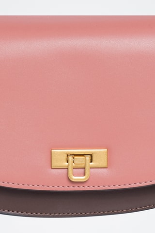 Sac porté épaule en cuir Clorys - Rose poudré