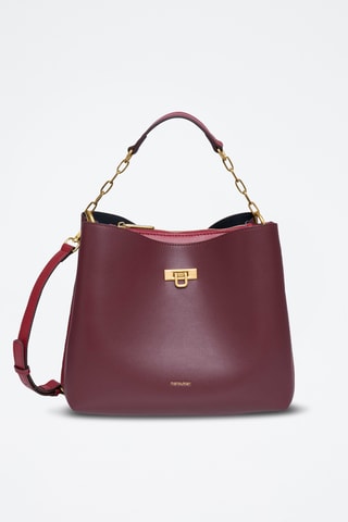 Sac porté épaule en cuir Marylou - Bordeaux