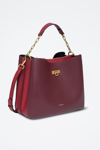 Sac porté épaule en cuir Marylou - Bordeaux