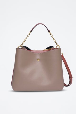 Sac porté épaule en cuir Marylou - Taupe