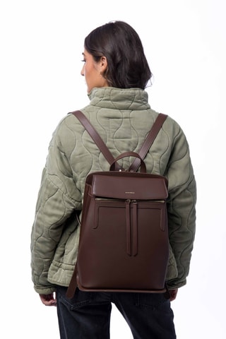 Sac à dos en cuir Vic - Marron