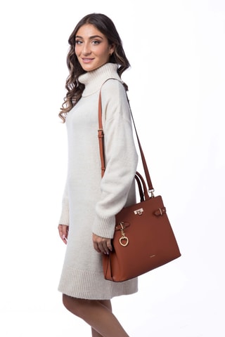 Sac à main en cuir Vanda - Rouge brique