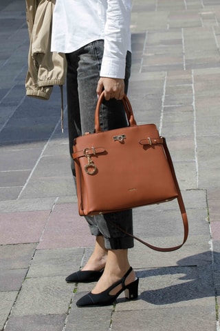 Sac à main en cuir Vanda - Rouge brique
