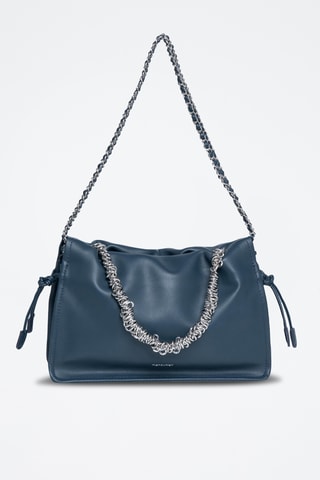 Sac porté épaule en cuir Malia - Bleu canard