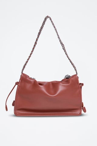 Sac porté épaule en cuir Malia - Marron
