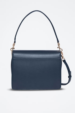 Sac porté épaule en cuir Maureen - Bleu pétrole