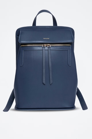 Sac à dos en cuir Vic - Bleu marine