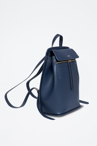 Sac à dos en cuir Vic - Bleu marine