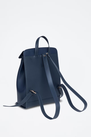 Sac à dos en cuir Vic - Bleu marine