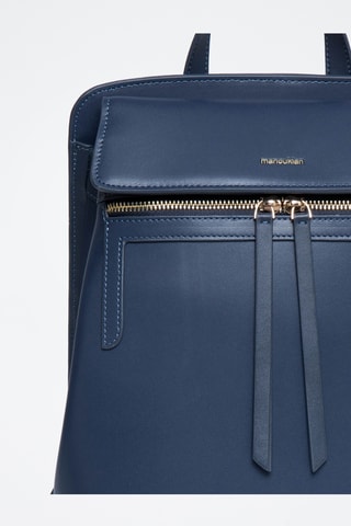 Sac à dos en cuir Vic - Bleu marine